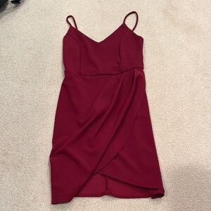 Lulu's Burgundy Mini Dress with Spaghetti Straps